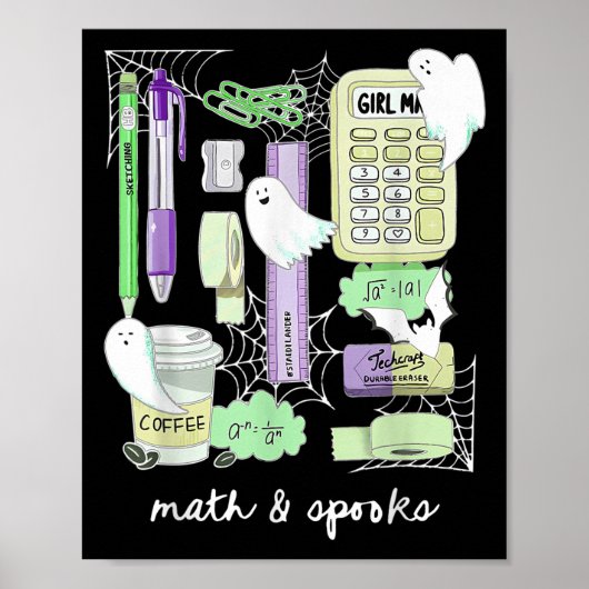 Halloween Math Teacher Ghosts Trig Or Treat Studen ポスター (正面)