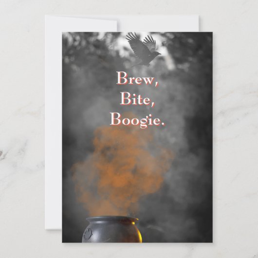 Halloween Modern Gothic Witch Brewing Dark Photo 招待状 (裏面)