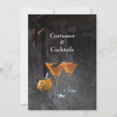 Halloween Modern Gothic Witch Broom Dark Photo 招待状 (裏面)