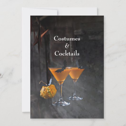 Halloween Modern Gothic Witch Broom Dark Photo 招待状 (裏面)