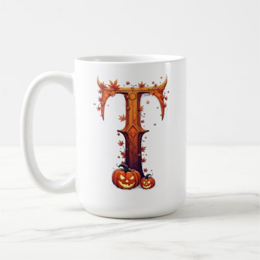 Halloween MonogramT コーヒーマグカップ (左)