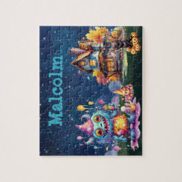 Halloween Monster Custom Child Name Puzzle  ジグソーパズル