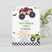 Halloween Monster Truck Birthday Invitation 招待状 (スタンド正面)