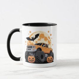 Halloween Monster Truck Jack-o'-Lanterns and Bat マグカップ