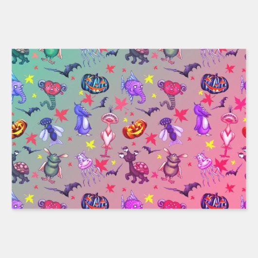 Halloween Monsters ラッピングペーパーシート (正面)