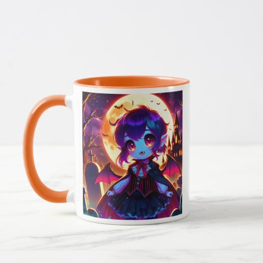 Halloween - Moonlit chibi vampire マグカップ (左)