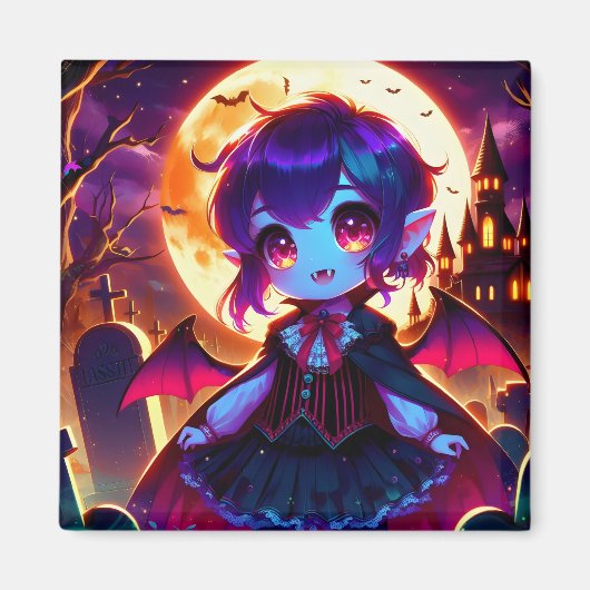 Halloween - Moonlit chibi vampire マグネット (正面)