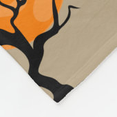 Halloween Moonlit Trees フリースブランケット (角)