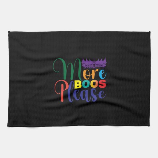 Halloween More Boos Please Birthday キッチンタオル (横)