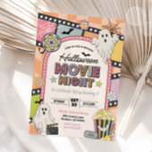 Halloween Movie Night Girl Birthday Invitation 招待状