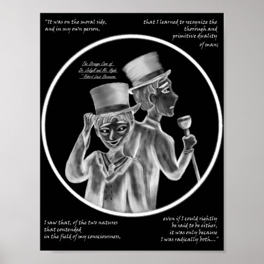 Halloween Mr. Hyde and Dr. Jekyll Gothic Art Print ポスター (正面)