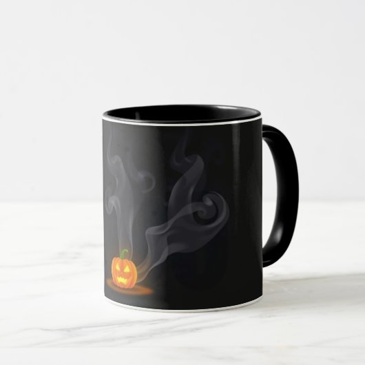 Halloween Mug Boo Smoke Unique Spooky Coffee Cup マグカップ (正面右)