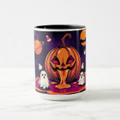 Halloween Mug – Creepy Cute Pumpkin & Ghost Galaxy マグカップ (中央)