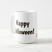 Halloween Mug with cute cat and pumpkin コーヒーマグカップ (正面左)