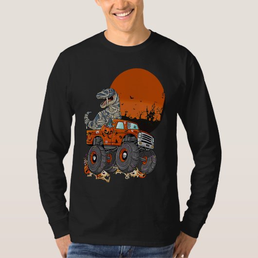 Halloween Mummy Rex Monster Truck Tシャツ (正面)
