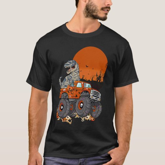 Halloween Mummy Rex Monster Truck Tシャツ (正面)