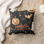 Halloween Name Pillow – Pumpkins, Ghosts & Autumn  クッション (ブランケット)