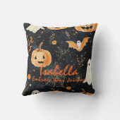 Halloween Name Pillow – Pumpkins, Ghosts & Autumn  クッション (裏面)