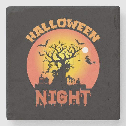 Halloween Night Birthday ストーンコースター (正面)