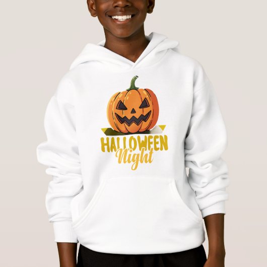 Halloween Night Pumpkin Glow Tee on Kid's 50/50 Ne (正面)