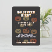 Halloween Night Spooky Cute Jack-O'-Lantern 招待状 (スタンド正面)