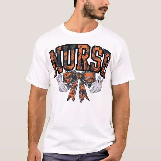 Halloween Nurse Coquette Bow Fall Classic T-Shirt Tシャツ (正面)