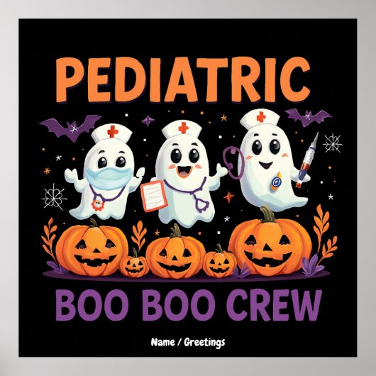Halloween Nurse Pediatric Boo Boo Crew Funny Spook ポスター (正面)