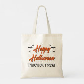 Halloween Orange Black Bats Trick Or Treat Tote トートバッグ (裏面)