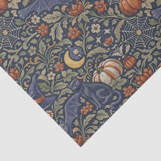 Halloween Orange Black Cats Bats  薄葉紙 (詳細)