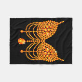 Halloween Orange Bra Design Costume Show Girls  フリースブランケット (正面(横))