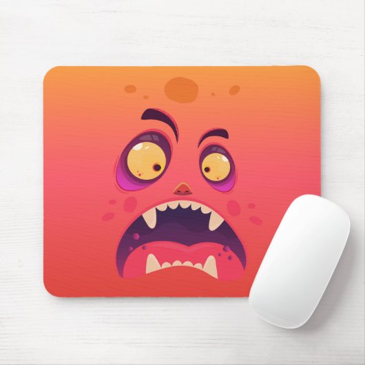 Halloween Orange Shocked Monster Mousepad マウスパッド (マウス)