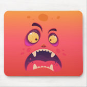 Halloween Orange Shocked Monster Mousepad マウスパッド (正面)
