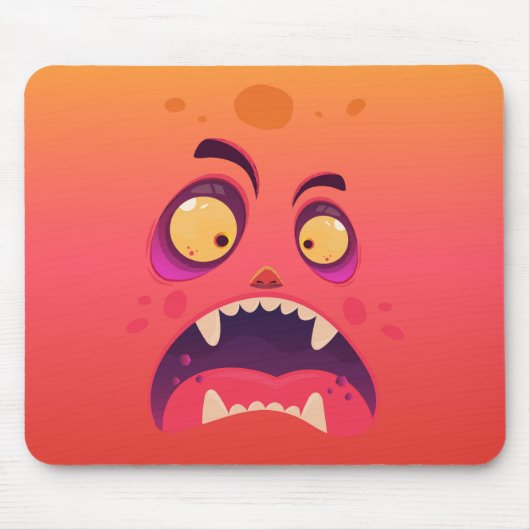 Halloween Orange Shocked Monster Mousepad マウスパッド (正面)