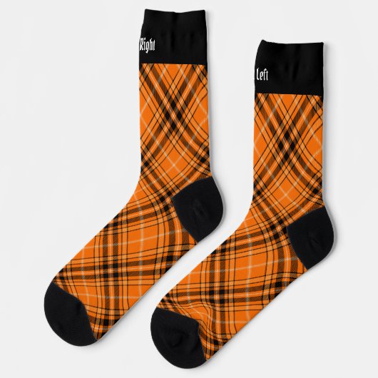 Halloween Orange Tartan Socks ソックス (左)