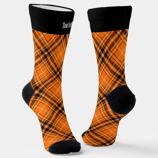 Halloween Orange Tartan Socks ソックス (傾斜あり)