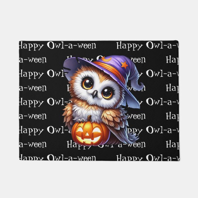 Halloween Owl ドアマット (正面)