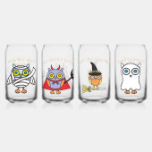 Halloween Owls Drinkware Set of 4 ガラス缶 (正面)