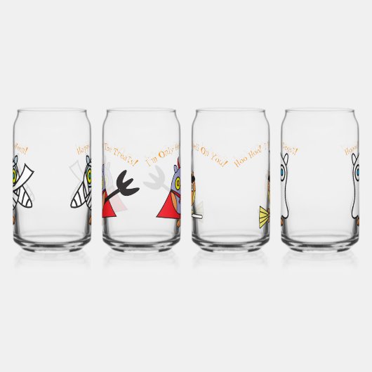 Halloween Owls Drinkware Set of 4 ガラス缶 (左)