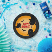 Halloween Paper Party Plate with Ghosts and Bats ペーパープレート (パーティー)
