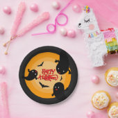 Halloween Paper Party Plate with Ghosts and Bats ペーパープレート (パーティー)