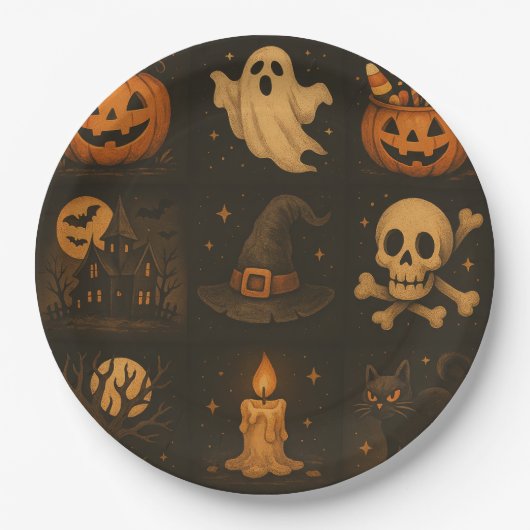 Halloween paper plates ペーパープレート (正面)