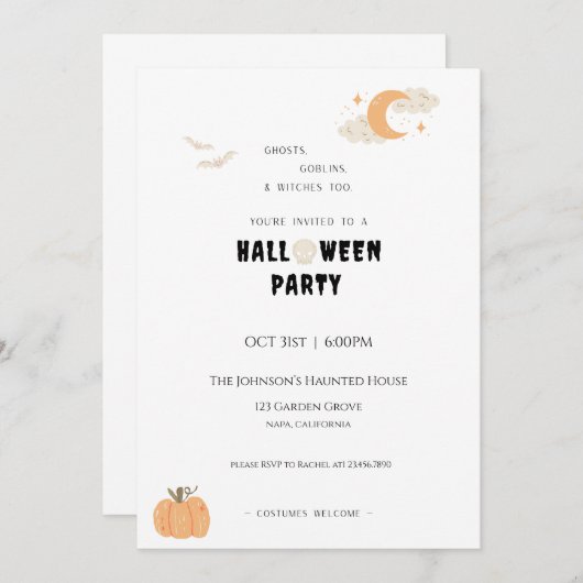 Halloween Party  招待状 (正面/裏面)