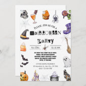  Halloween Party 招待状 (正面/裏面)