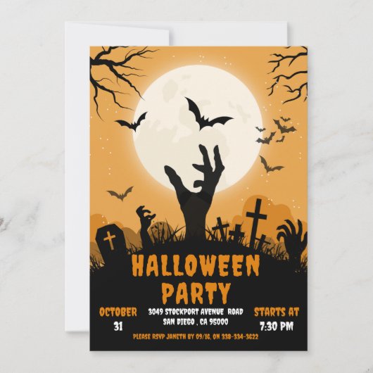 Halloween Party Cementary 招待状 (正面)