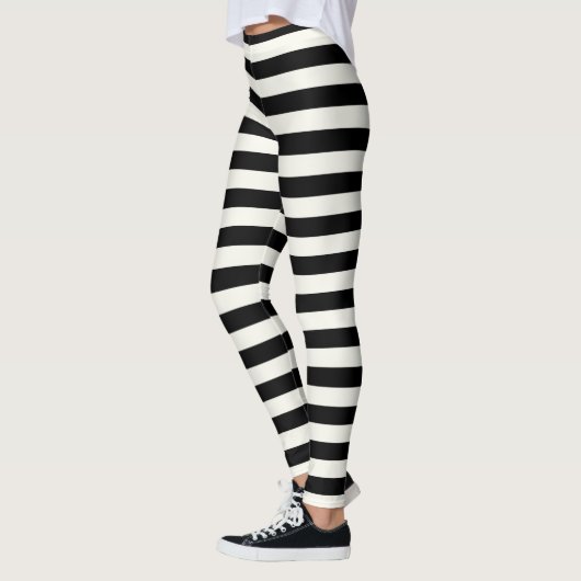 Halloween Party Costume Convict Stripe Leggings レギンス (左)