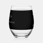 Halloween Party Costumes and Cocktails Black White ステムなしワイングラス (右)