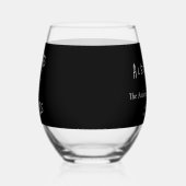 Halloween Party Costumes and Cocktails Black White ステムなしワイングラス (左)