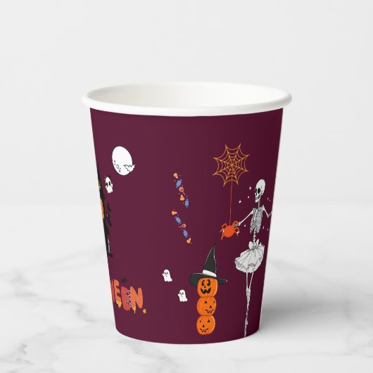 HALLOWEEN Party Cup – Haunted House & Pumpkin  紙コップ (裏面)
