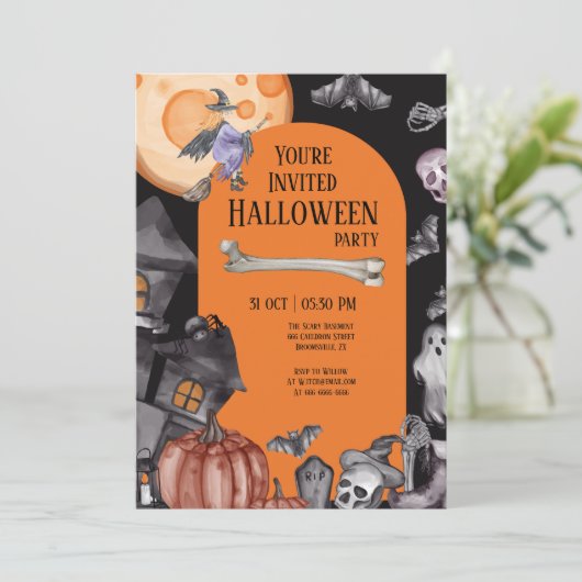 Halloween Party Eat Drink Be Scary 招待状 (スタンド正面)