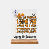Halloween Party Ghostly Greetings アクリルサイン (正面)